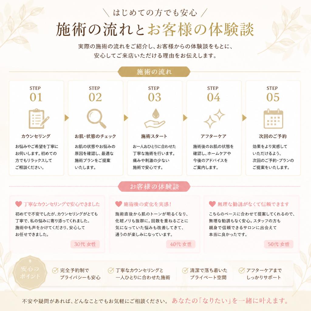 施術の流れと体験談