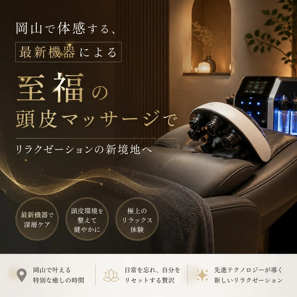 岡山で体感する、最新機器による至福の頭皮マッサージでリラクゼーションの新境地へ