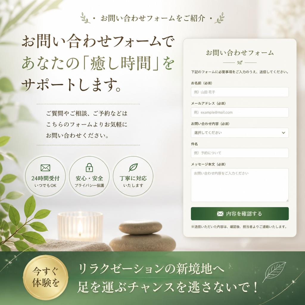 今すぐ予約！お問い合わせはコチラから