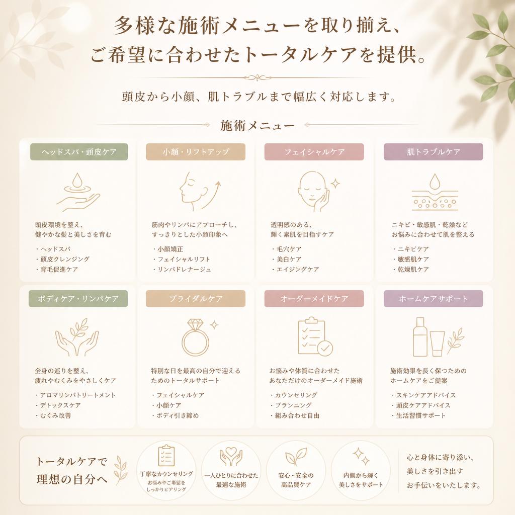 多彩なメニューバリエーション