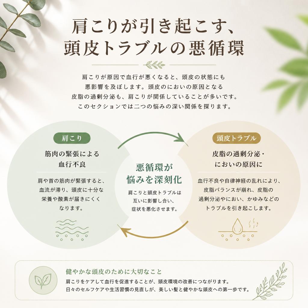 肩こりと頭皮のにおいの関係