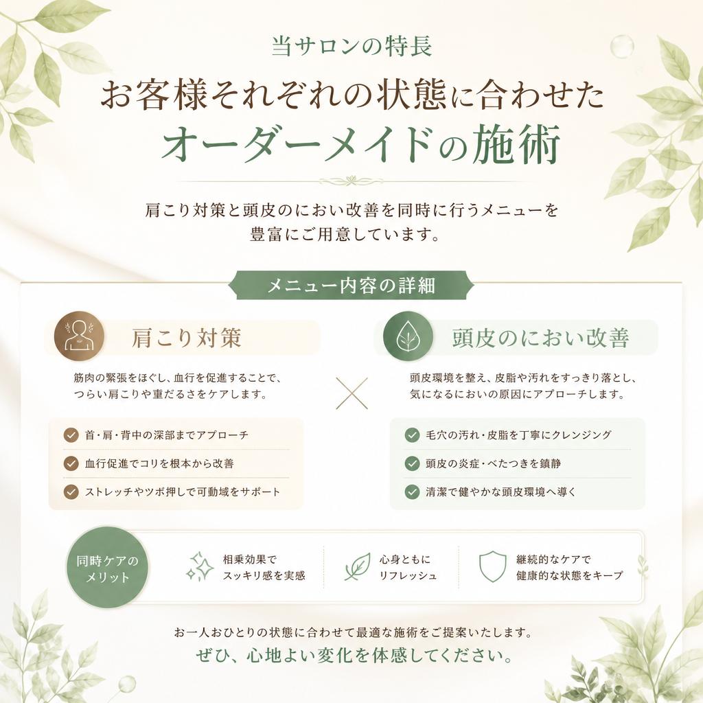 オーダーメイドの施術メニュー
