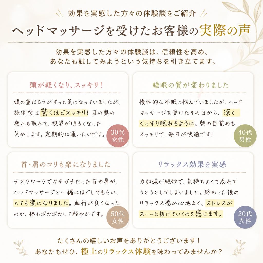 体験者の声｜実際の変化を感じた方々の感想