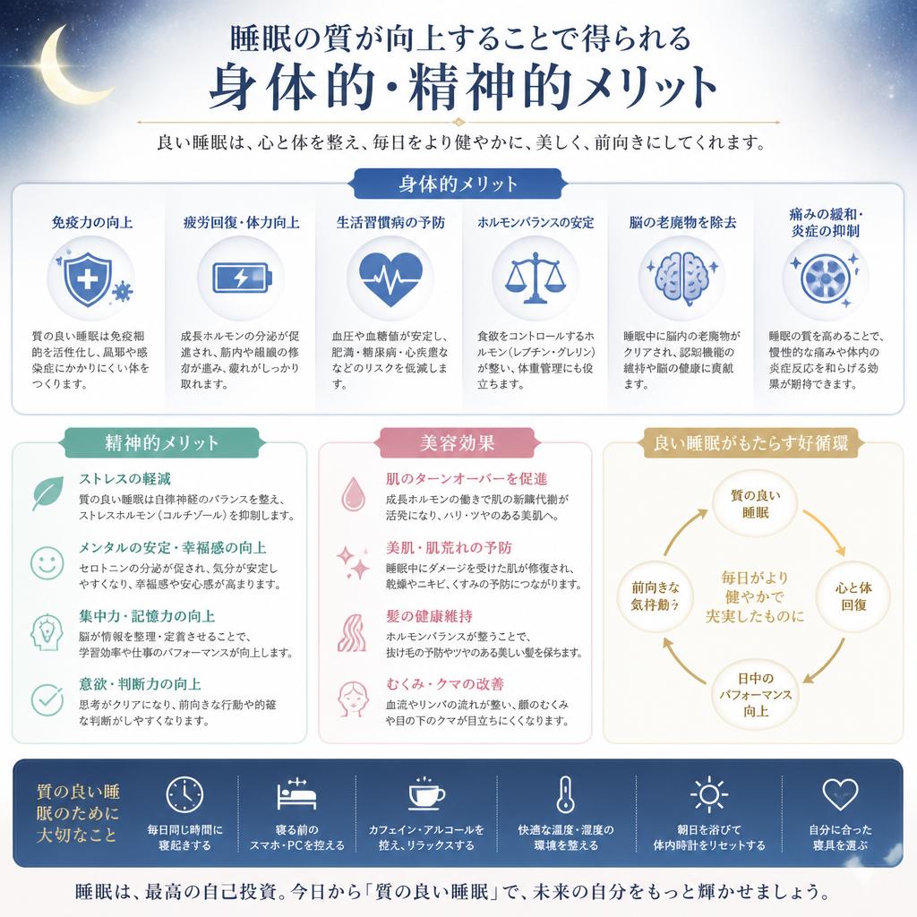 質の良い睡眠がもたらすメリット