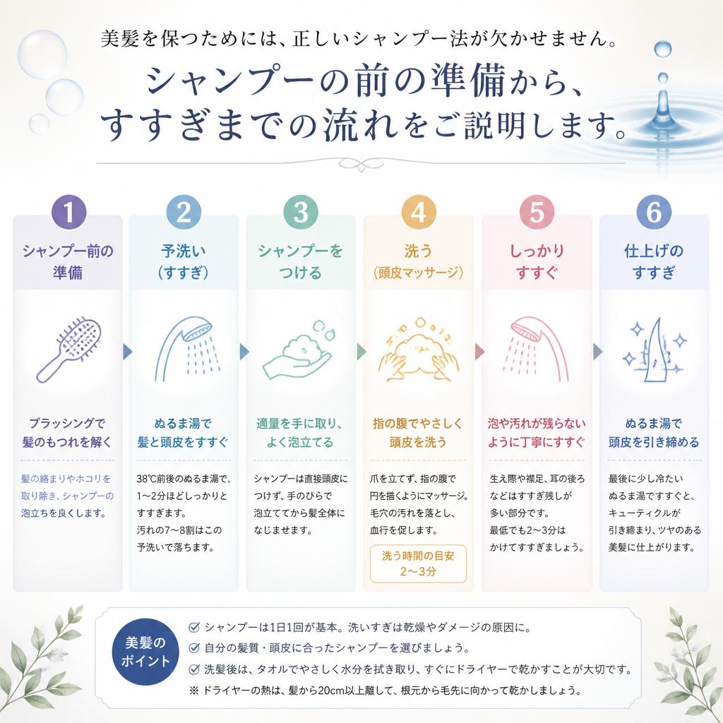 正しいシャンプーの手順
