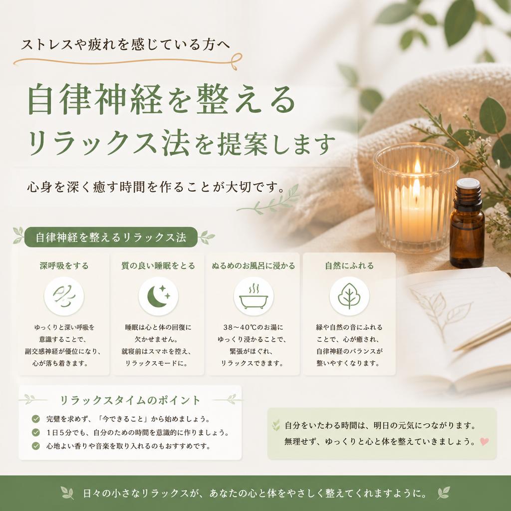 リラックス法で自律神経を整える